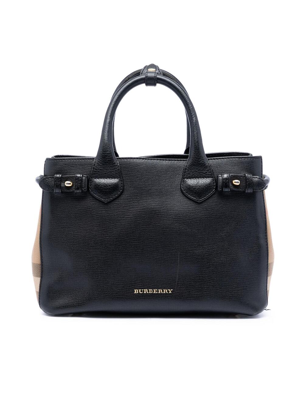Burberry Small House Check And Leather #291106B54B